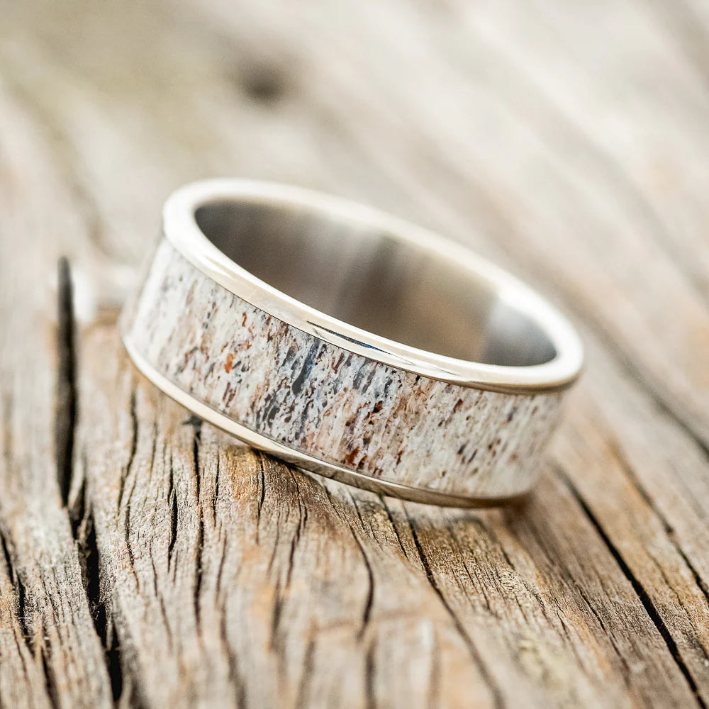 "RAINIER" - ANTLER WEDDING BAND - TITANIUM - SIZE 11 1/4-Staghead Designs