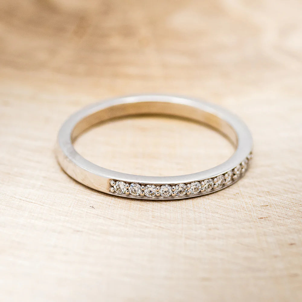"STELLA" - DIAMOND STACKING WEDDING BAND - 14K WHITE GOLD - SIZE 7 1/2-Staghead Designs