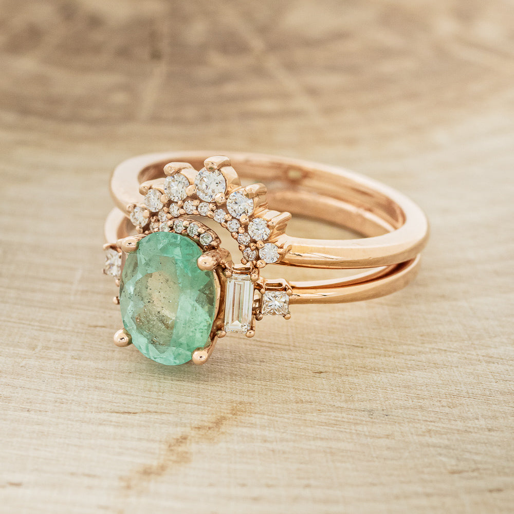 "ORNA" - ENGAGEMENT RING WITH DIAMOND ACCENTS & DIAMOND TRACER - MOUNTING ONLY - SELECT YOUR OWN STONE-5