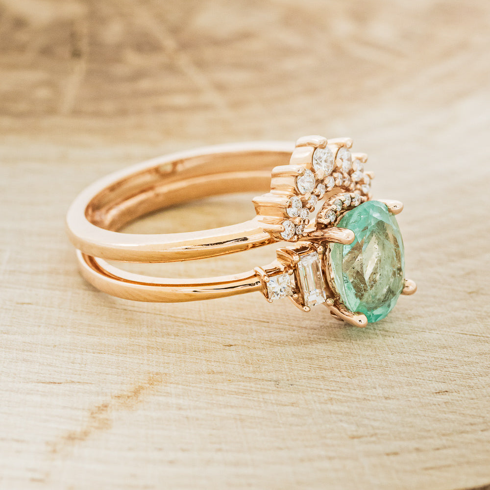 "ORNA" - ENGAGEMENT RING WITH DIAMOND ACCENTS & DIAMOND TRACER - MOUNTING ONLY - SELECT YOUR OWN STONE-4