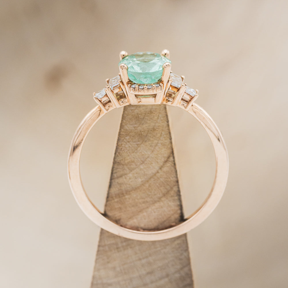 "ORNA" - ENGAGEMENT RING WITH DIAMOND ACCENTS & DIAMOND TRACER - MOUNTING ONLY - SELECT YOUR OWN STONE-12