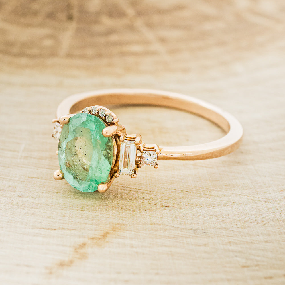 "ORNA" - ENGAGEMENT RING WITH DIAMOND ACCENTS & DIAMOND TRACER - MOUNTING ONLY - SELECT YOUR OWN STONE-10