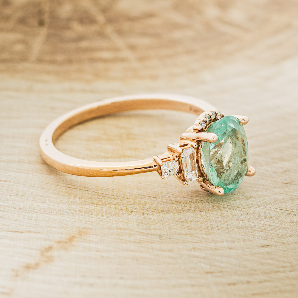 "ORNA" - ENGAGEMENT RING WITH DIAMOND ACCENTS & DIAMOND TRACER - MOUNTING ONLY - SELECT YOUR OWN STONE-9