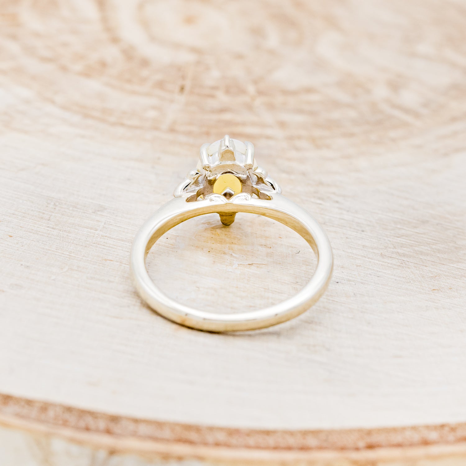 MATCHING SET OF "ZELLA" OPAL & "HELIOS" FIRE & ICE OPAL INLAY WEDDING RINGS-6