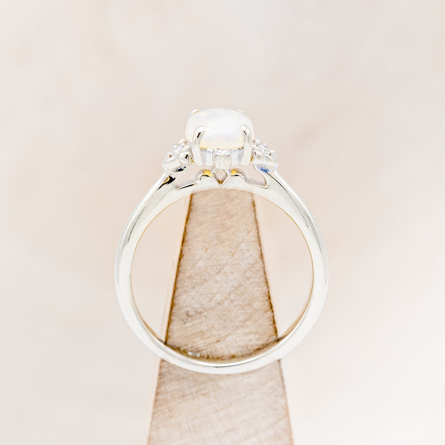 MATCHING SET OF "ZELLA" OPAL & "HELIOS" FIRE & ICE OPAL INLAY WEDDING RINGS-7