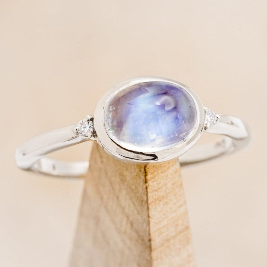 "SASI" - OVAL CUT ENGAGEMENT RING WITH DIAMOND ACCENTS-Staghead Designs