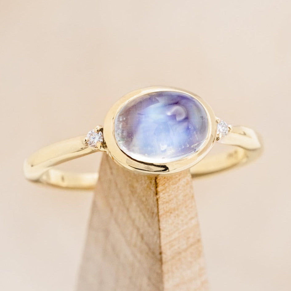 "SASI" - OVAL CUT ENGAGEMENT RING WITH DIAMOND ACCENTS-Staghead Designs