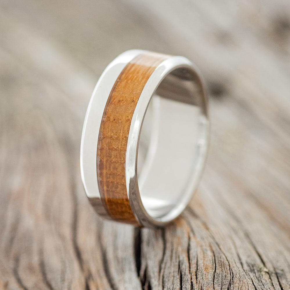 "TANNER" - WHISKEY BARREL OAK WEDDING BAND - READY TO SHIP-1