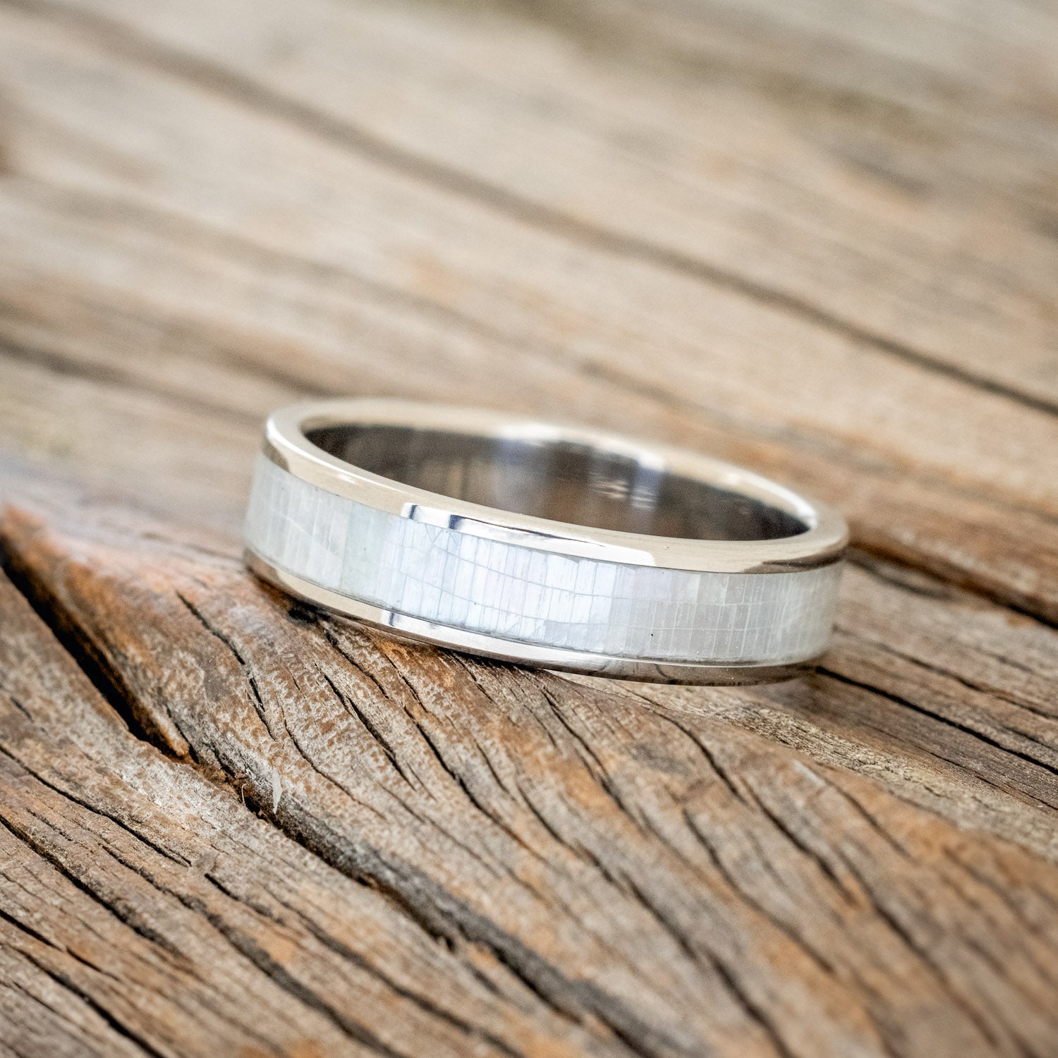 "RAINIER" - MOTHER OF PEARL WEDDING RING-2