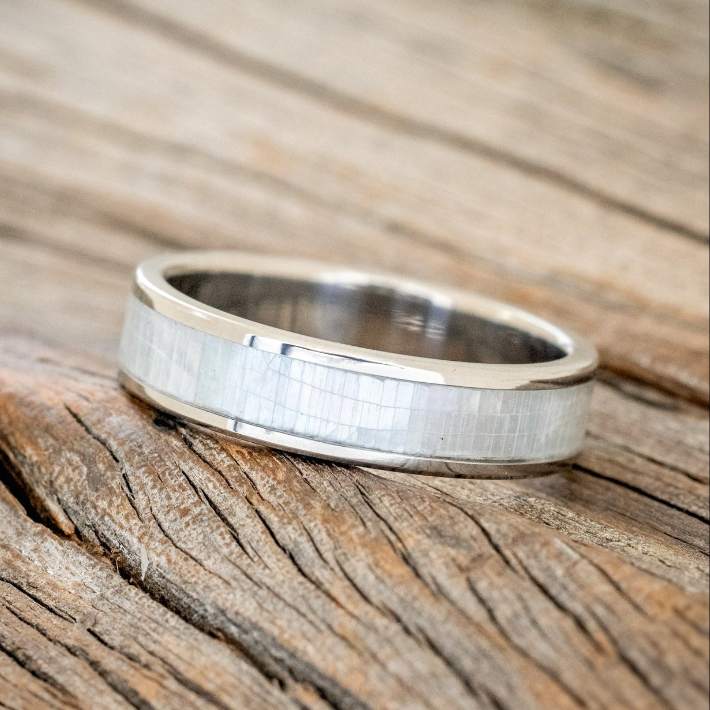 "RAINIER" - MOTHER OF PEARL WEDDING RING-2