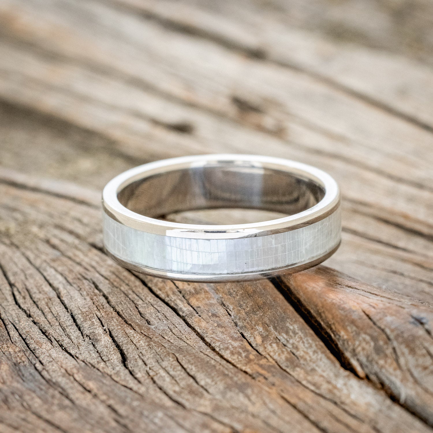 "RAINIER" - MOTHER OF PEARL WEDDING RING-3