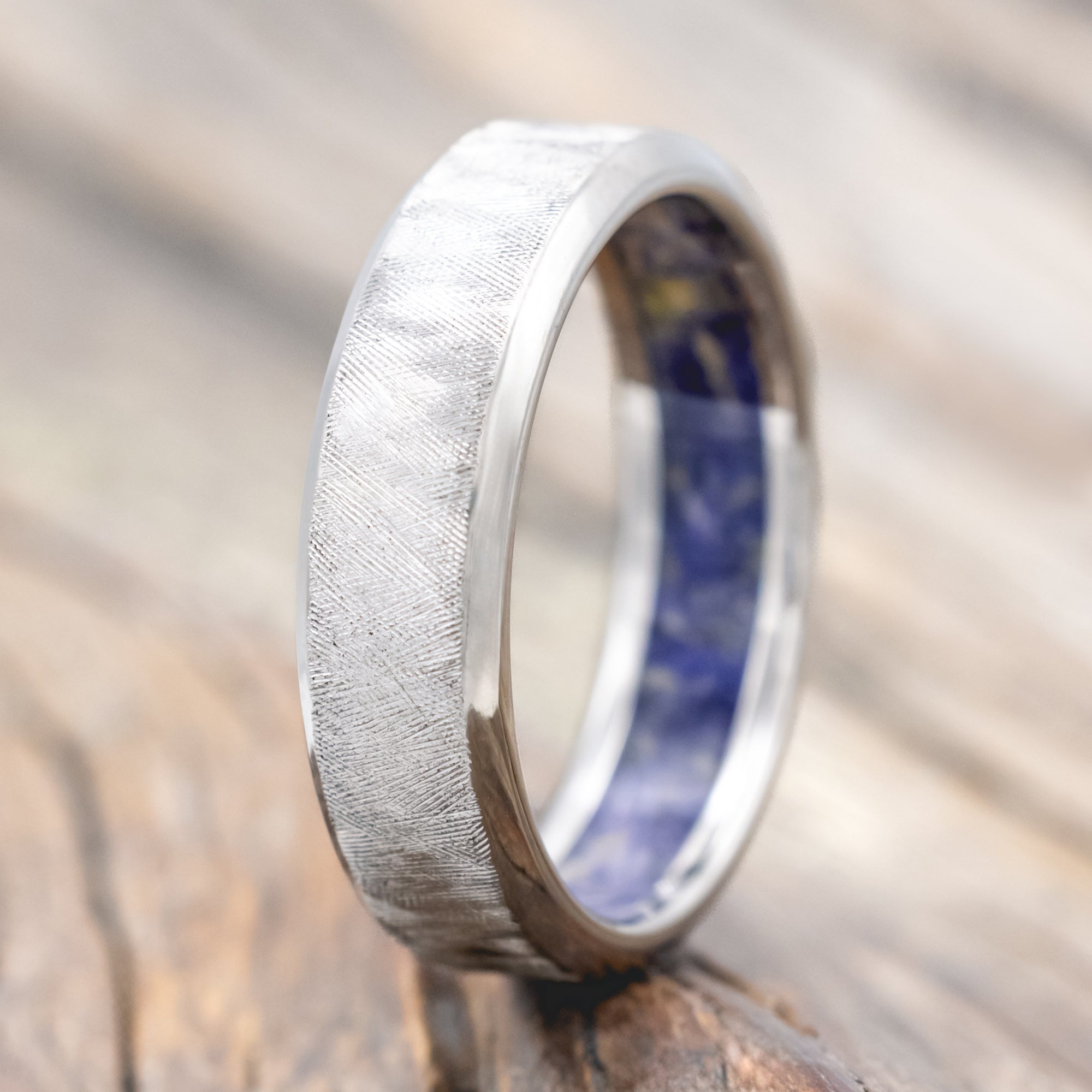 Bluebell Lined Ring With A Florentine Finish | Staghead Design