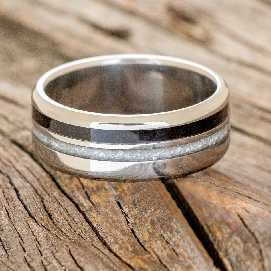 "COSMO" - DIAMOND DUST & COFFEE WEDDING BAND-3