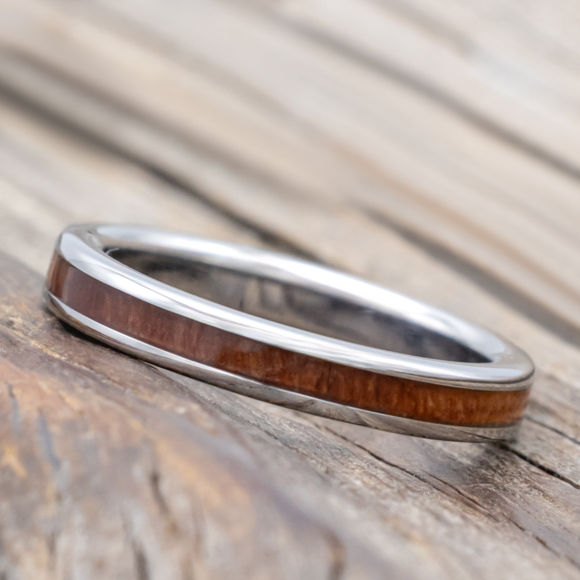 "ETERNA" - REDWOOD STACKING WEDDING BAND-Staghead Designs