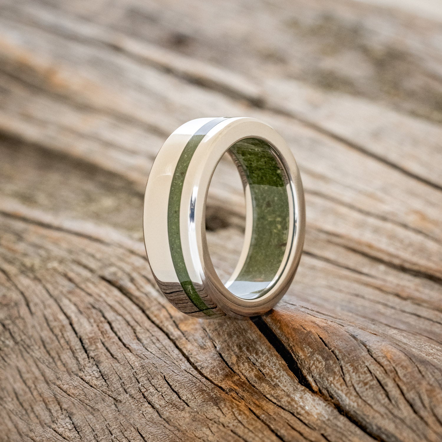 "VERTIGO" - MATCHING SET OF MOSS WEDDING BANDS-2