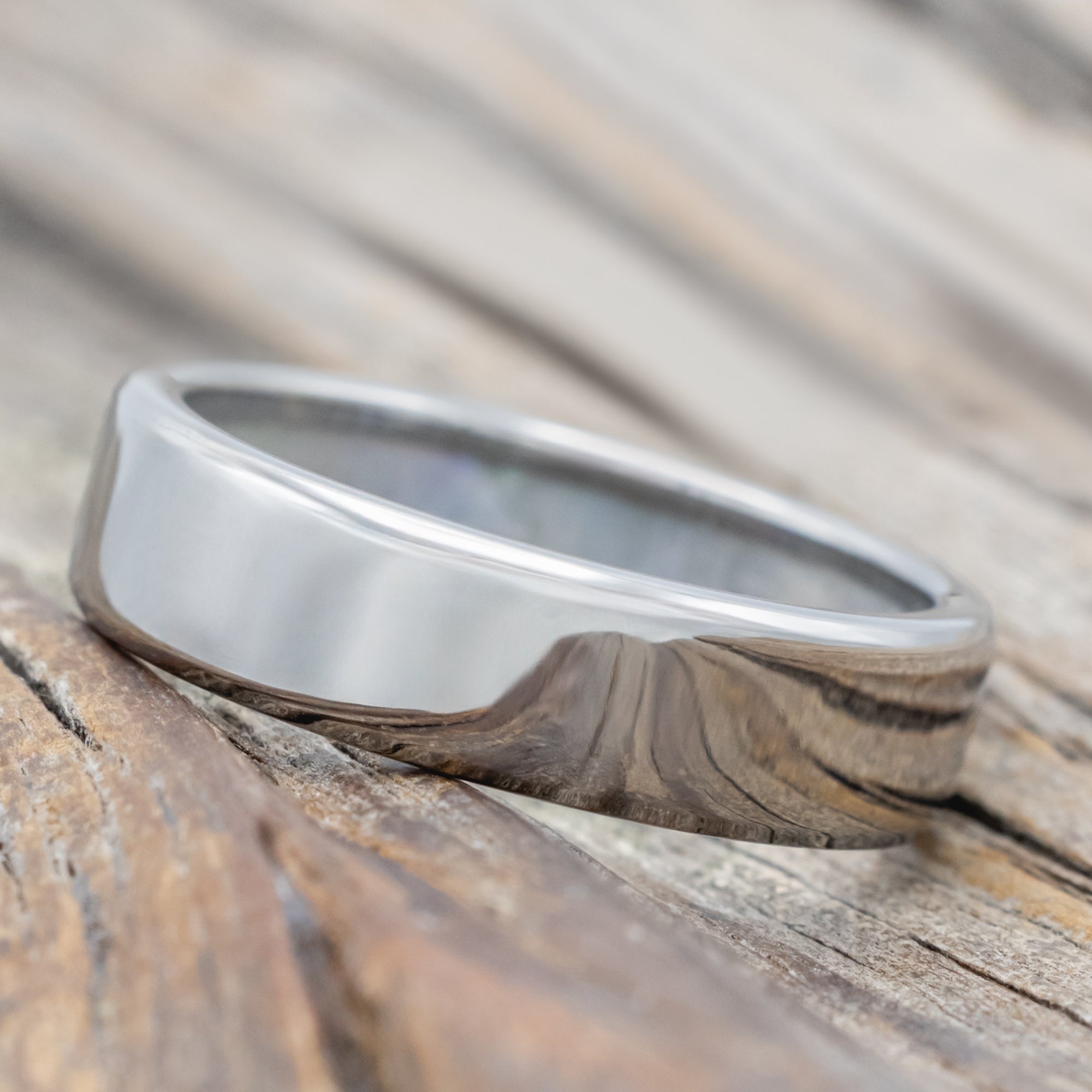 "Hyperion" - Mother Of Pearl Lined Wedding Ring-Staghead Designs