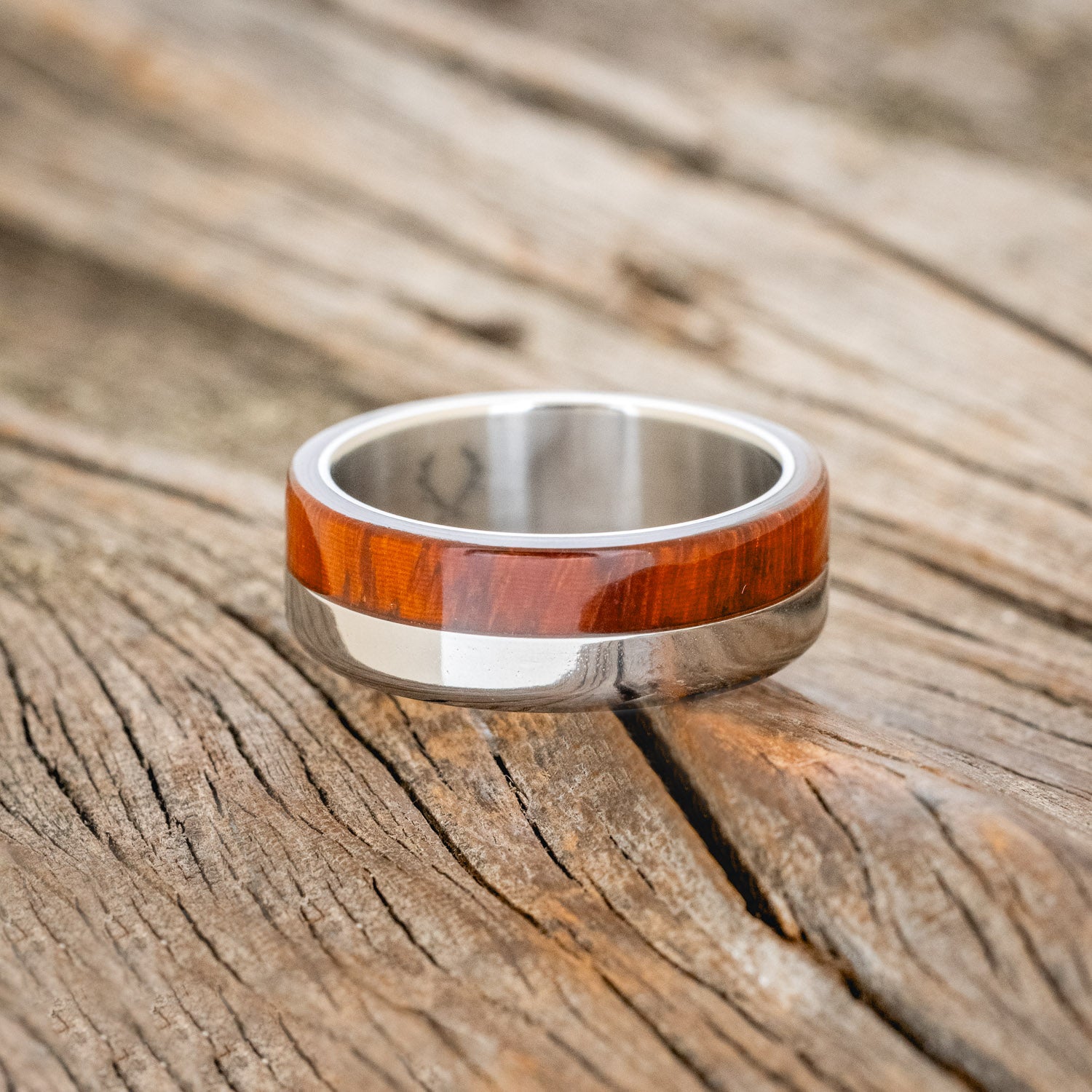 "LEDGER" - PADAUK WOOD WEDDING BAND-3