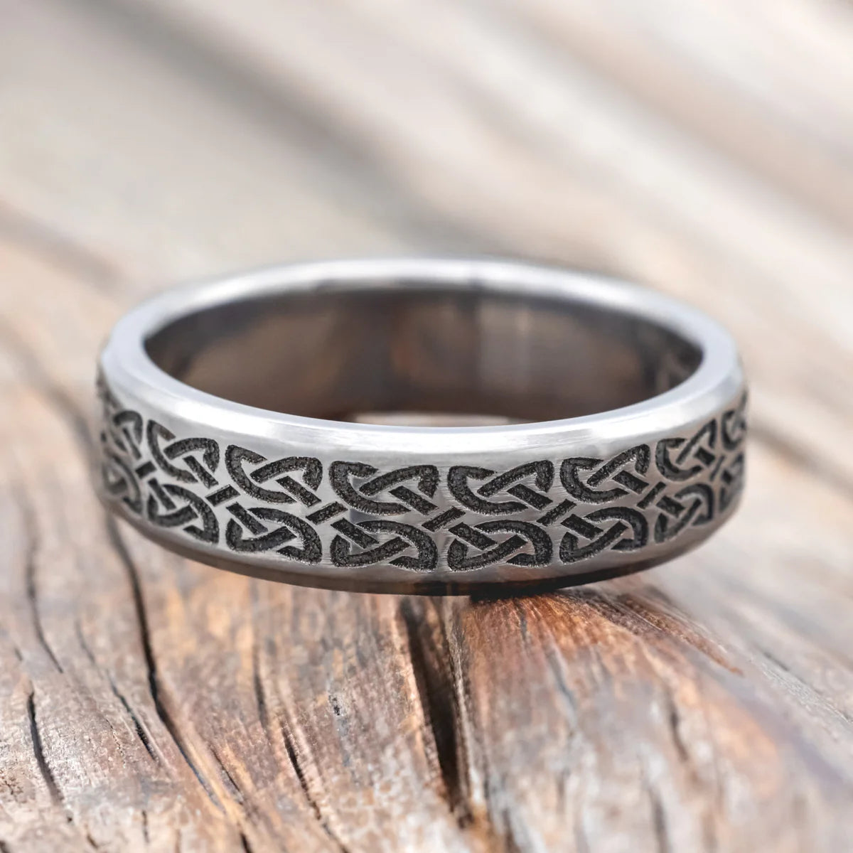 Celtic Love Knot Engraved Wedding Band - Titanium (6mm)- Size 8 3/4-Staghead Designs