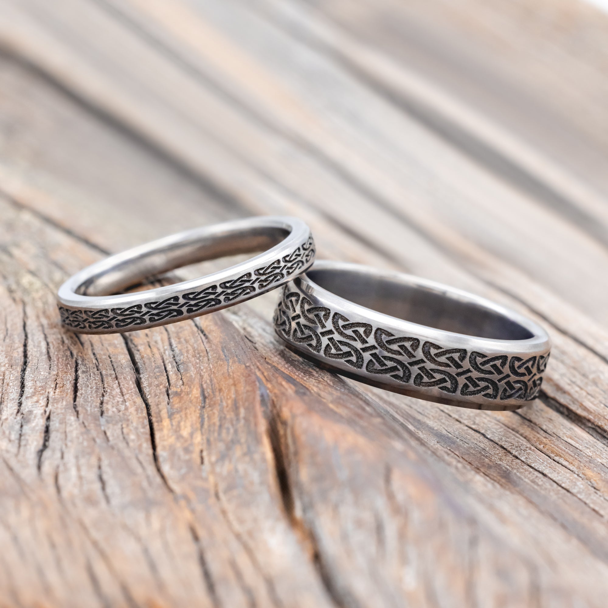 MATCHING SET OF CELTIC LOVE KNOT WEDDING BANDS-Staghead Designs