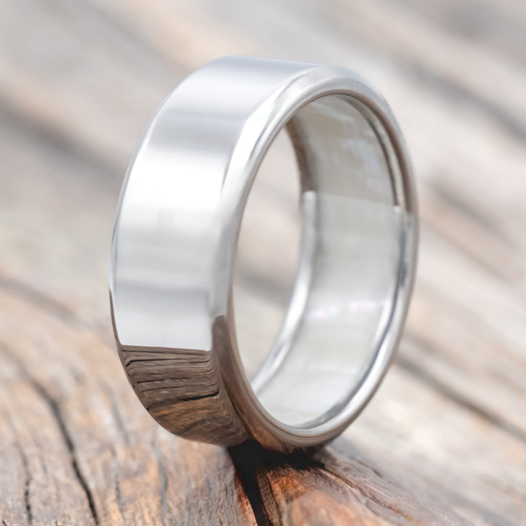 MOTHER OF PEARL LINED WEDDING RING-Staghead Designs