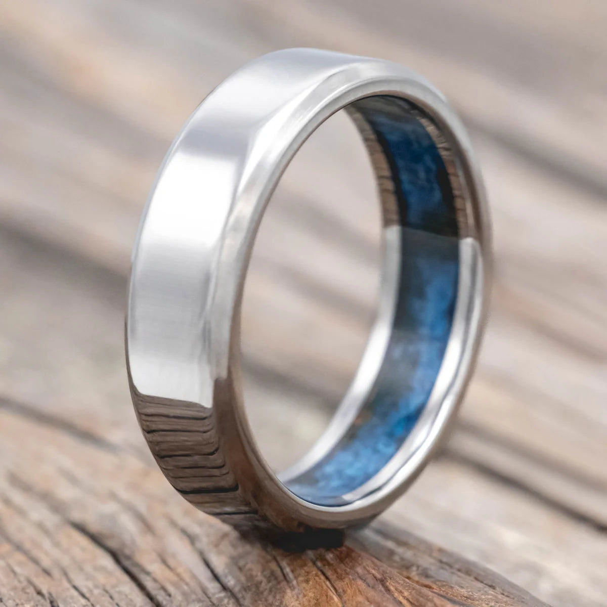 "Hyperion" - Patina Copper Lined Wedding Band - Titanium (6mm) - Size 9-Staghead Designs
