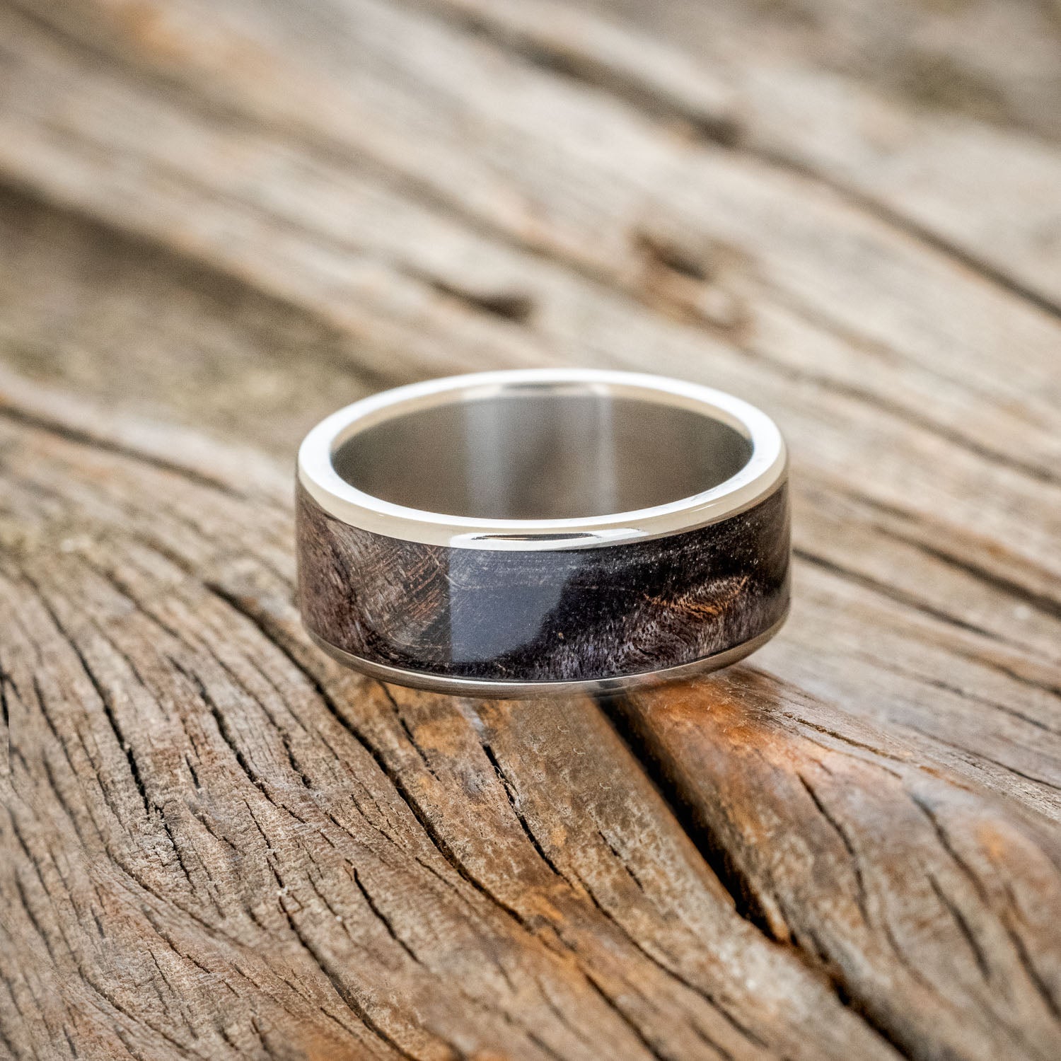 "RAINIER" - DARK MAPLE WOOD WEDDING RING-3