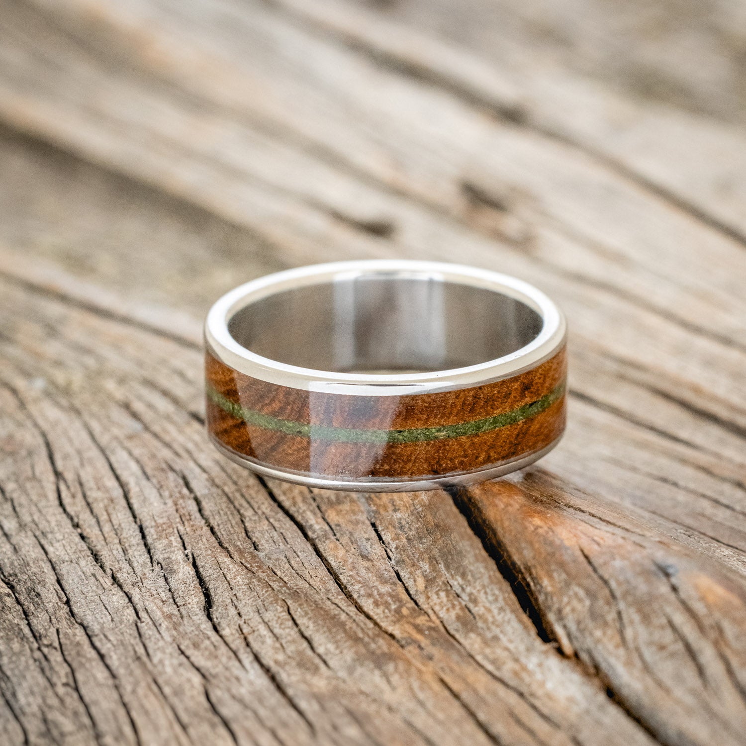 "RAINIER" - IRONWOOD & MOSS WEDDING BAND-3