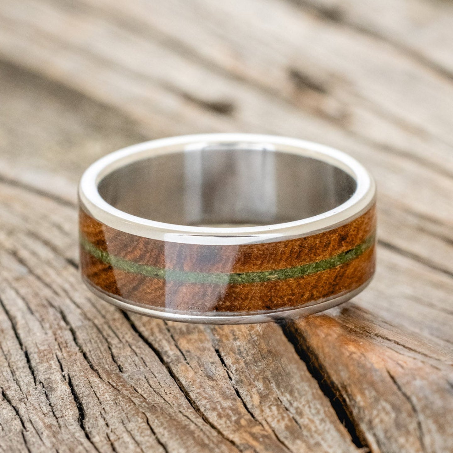 "RAINIER" - IRONWOOD & MOSS WEDDING BAND-3
