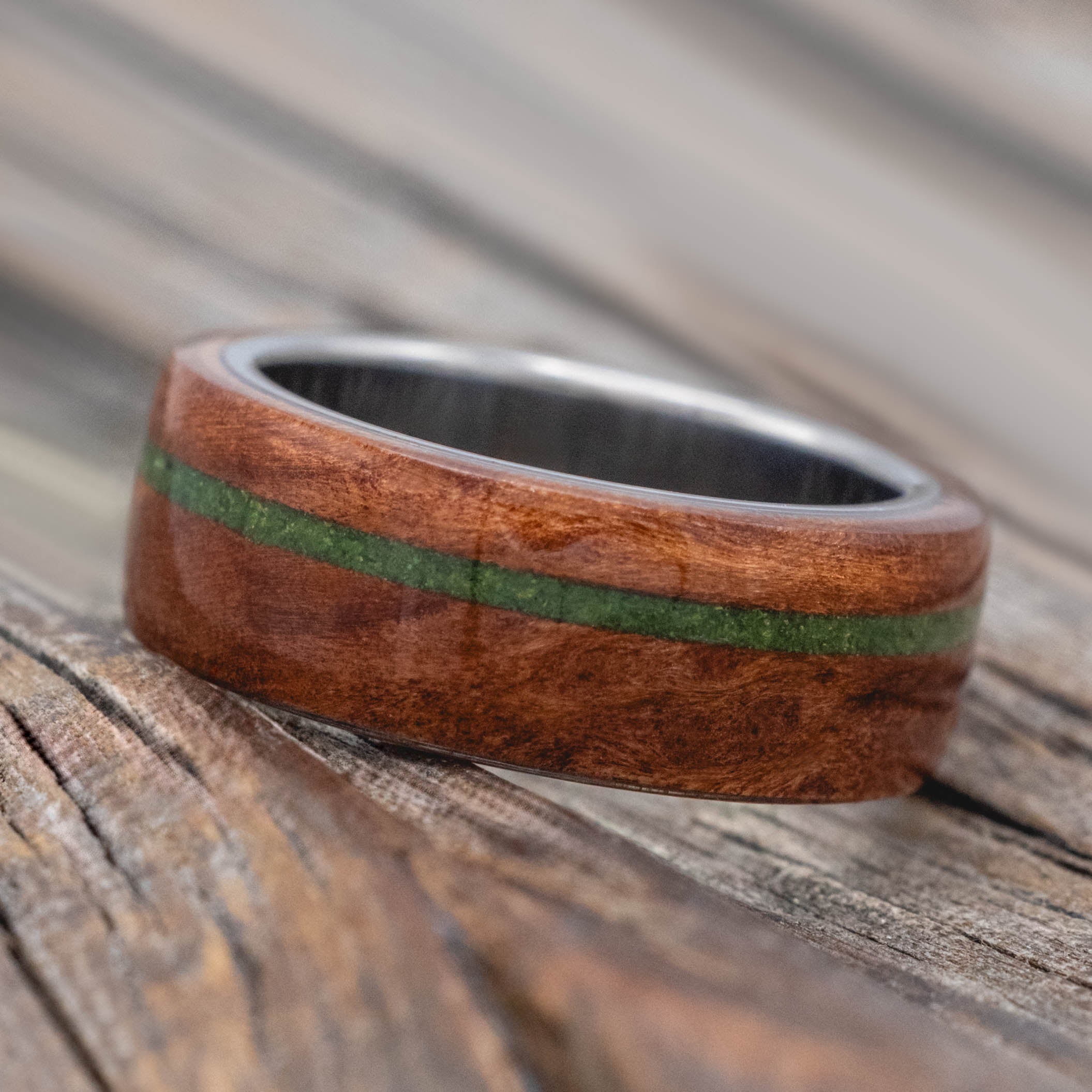 "REMMY" - REDWOOD & MOSS WEDDING RING-Staghead Designs