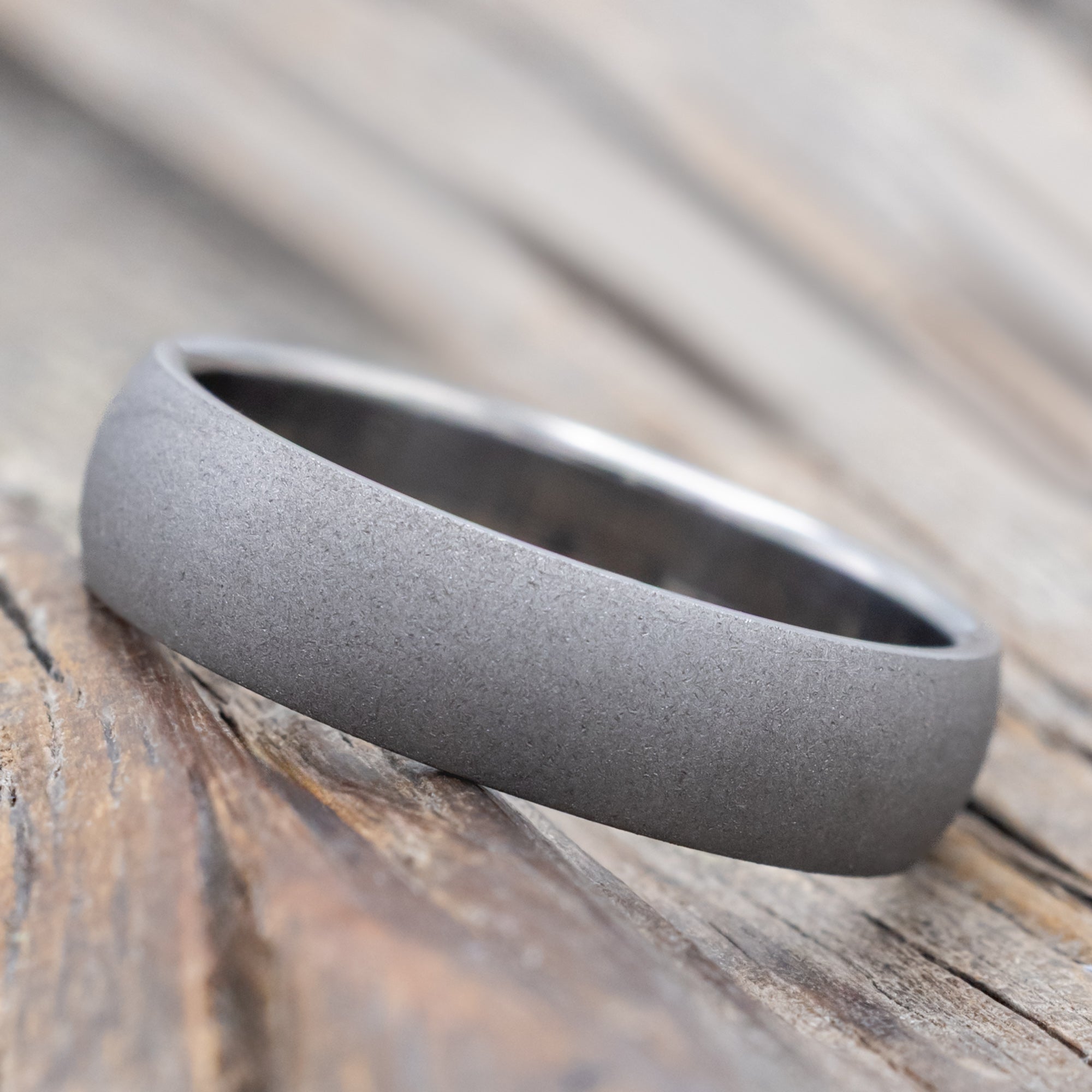 Domed Profile Wedding Band With Sandblasted Finish-Staghead Designs