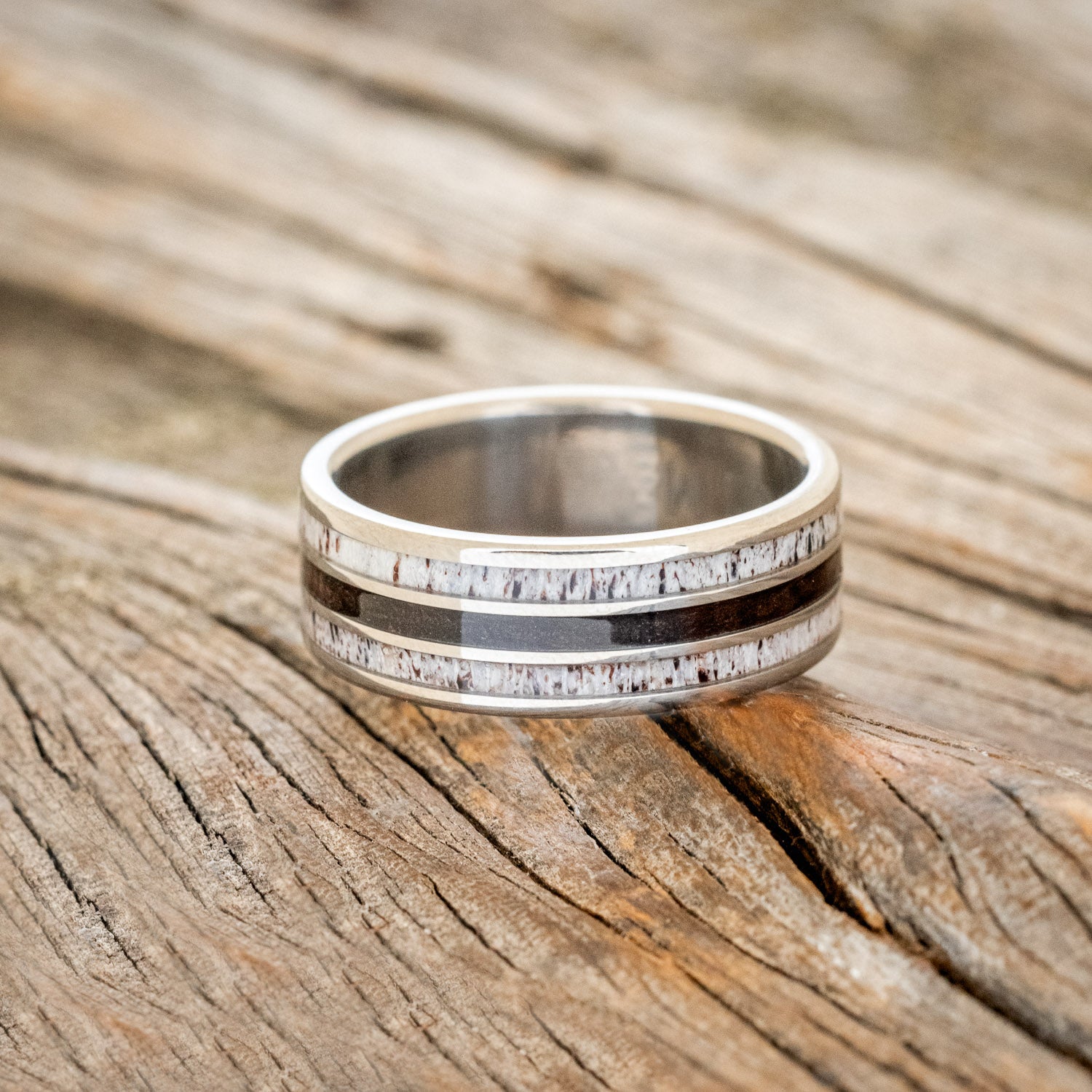 "RIO" - IRONWOOD & ANTLER WEDDING RING-4
