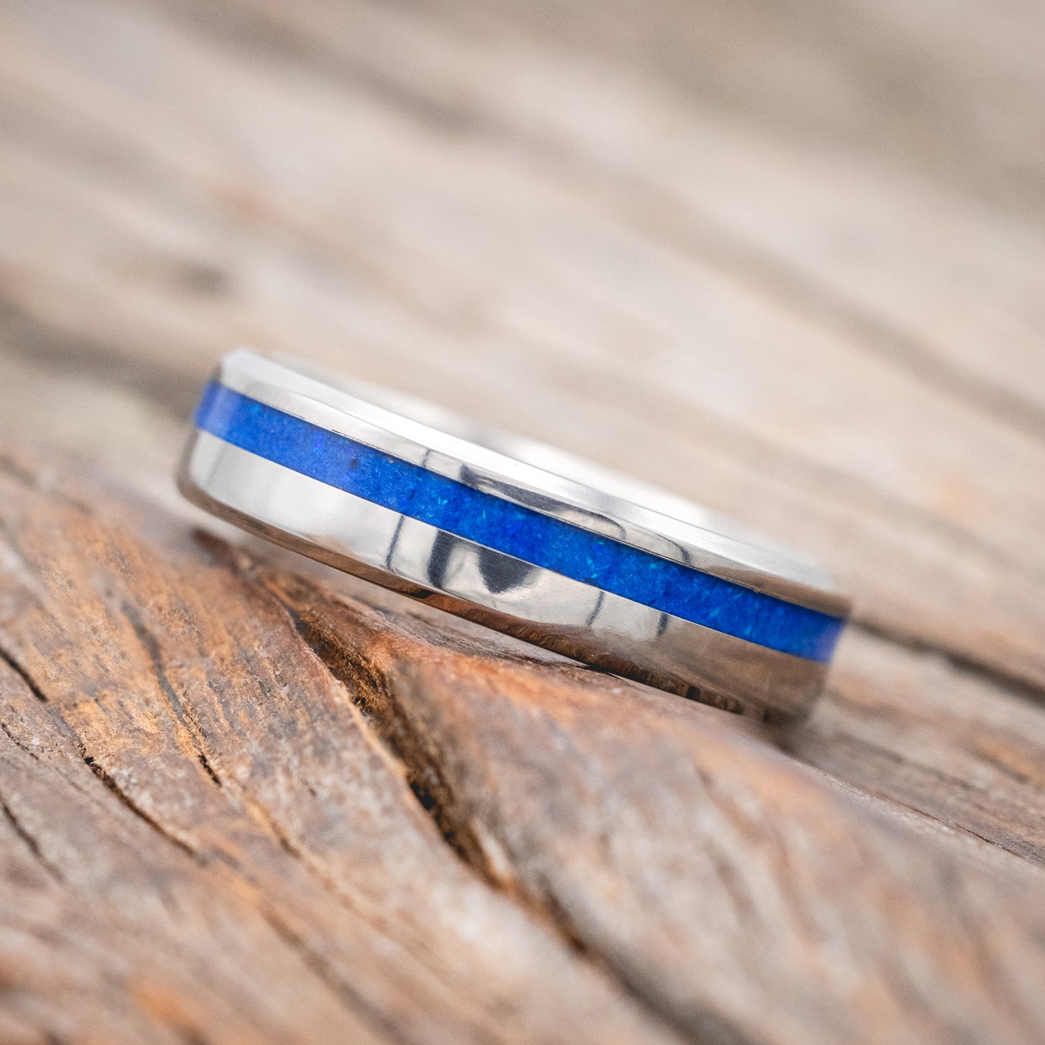 "VERTIGO" - BLUE OPAL WEDDING BAND-Staghead Designs