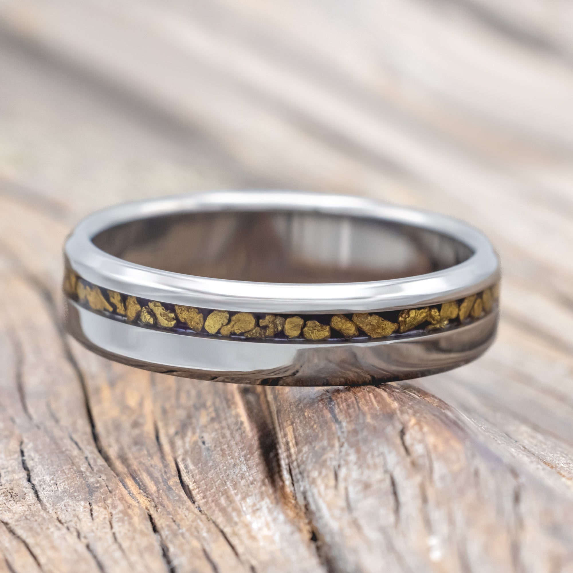 "VERTIGO" - GOLD NUGGET WEDDING RING-Staghead Designs