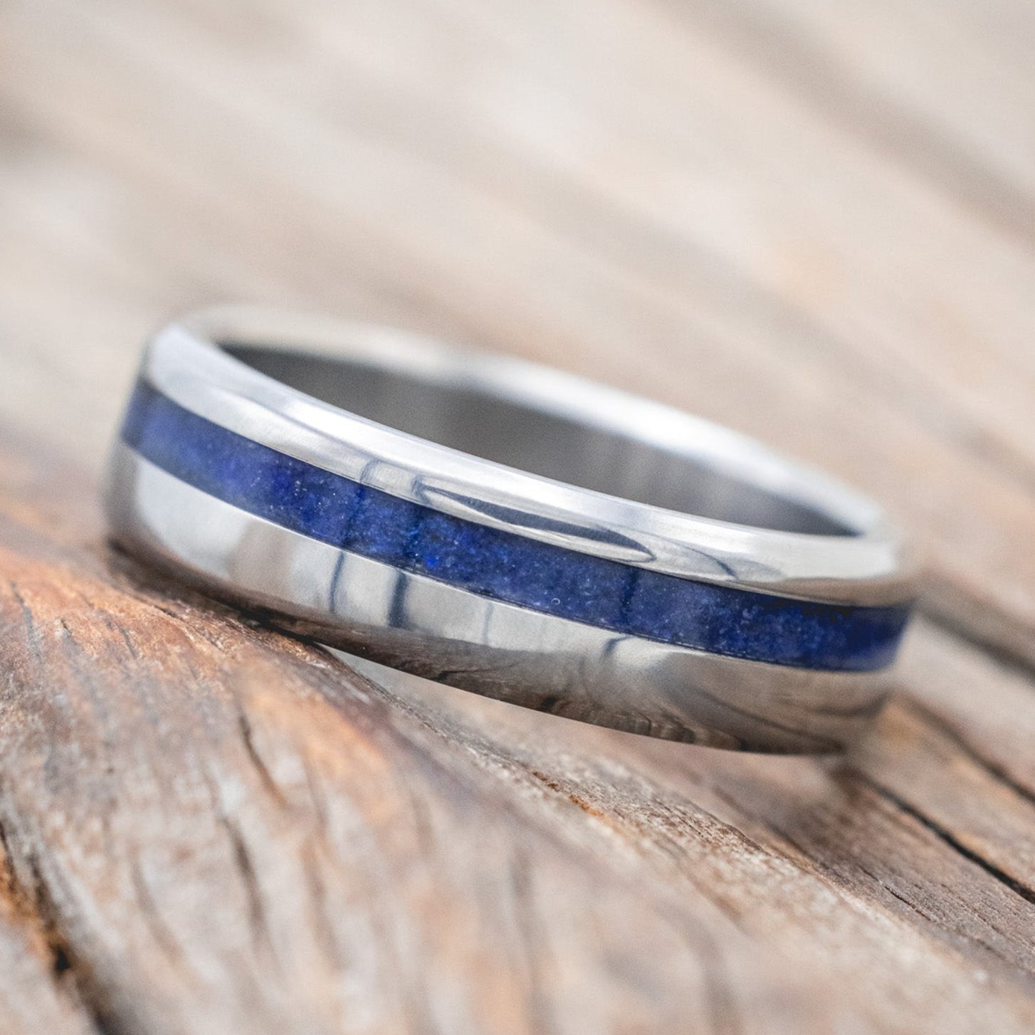 "VERTIGO" - LAPIS LAZULI WEDDING BAND-Staghead Designs