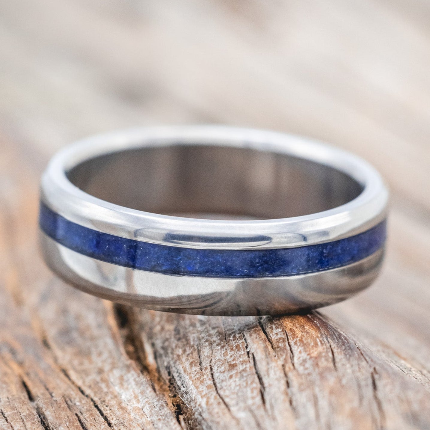 "VERTIGO" - LAPIS LAZULI WEDDING BAND-Staghead Designs