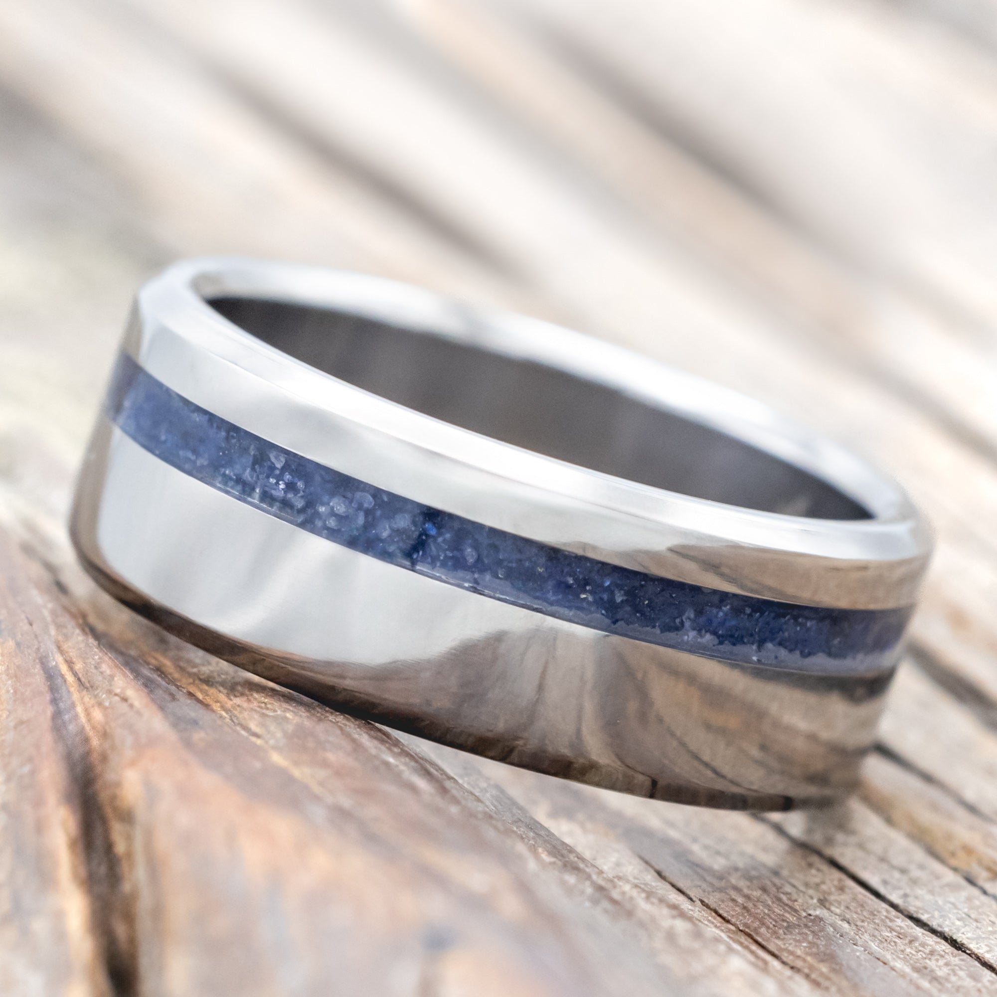 "VERTIGO" - LAPIS LAZULI WEDDING BAND-Staghead Designs