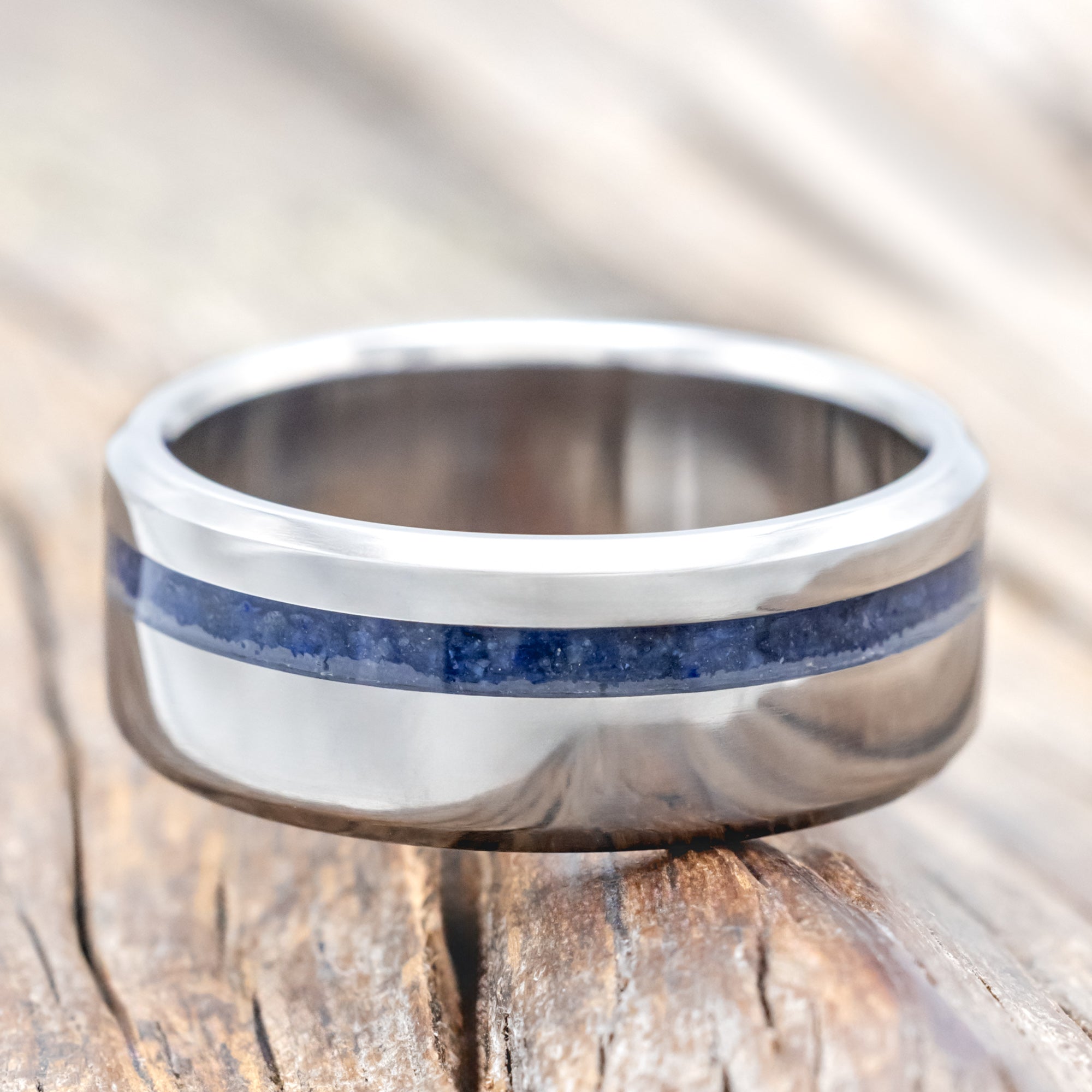 "VERTIGO" - LAPIS LAZULI WEDDING BAND-Staghead Designs