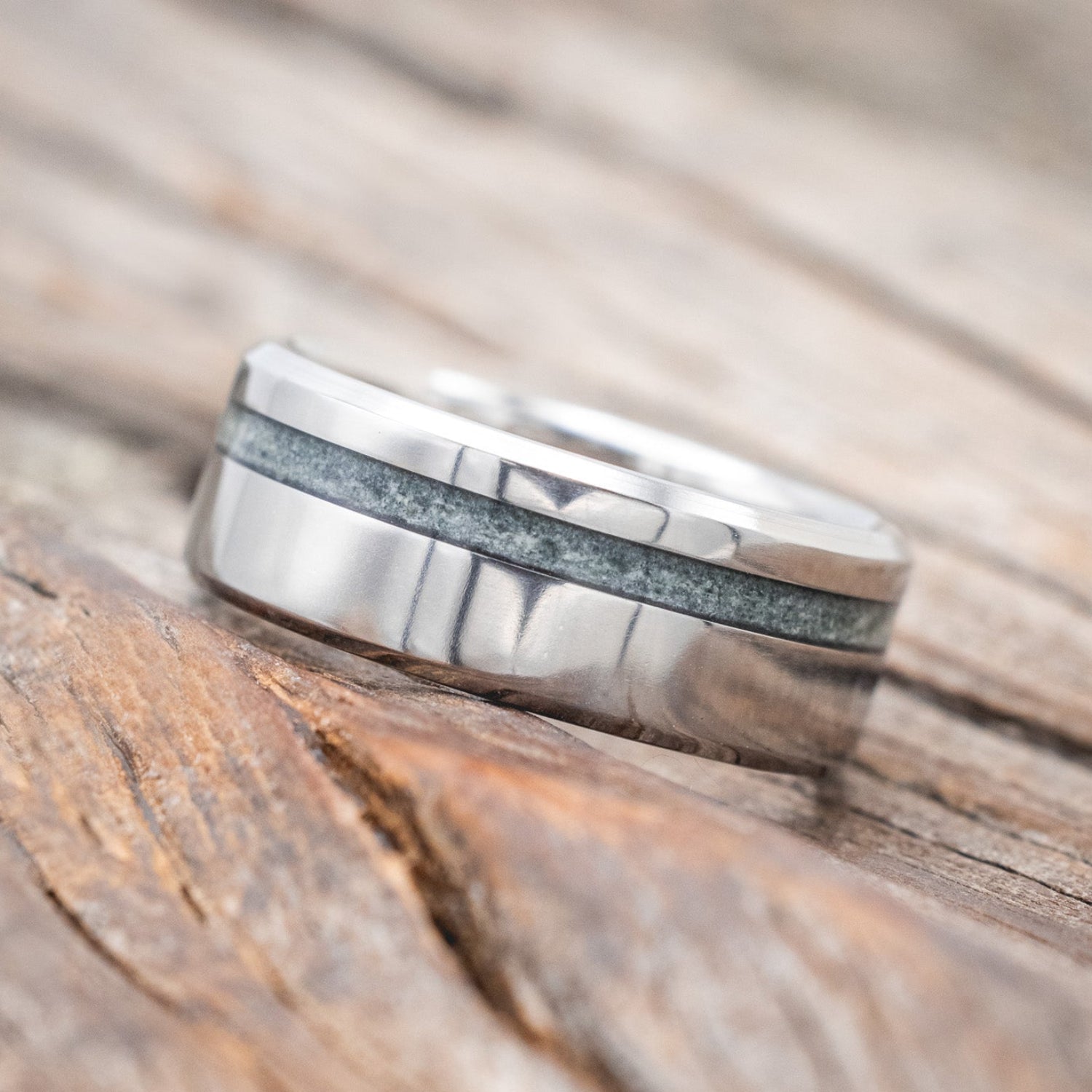 "VERTIGO" - MOSS AGATE WEDDING BAND-Staghead Designs