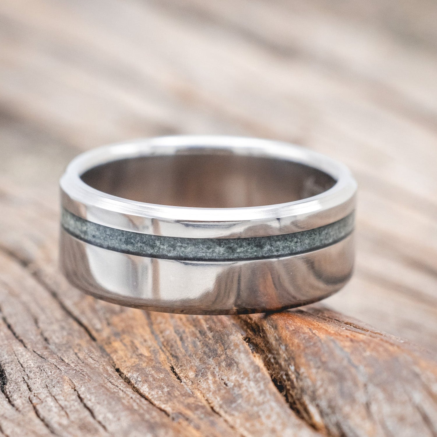"VERTIGO" - MOSS AGATE WEDDING BAND-Staghead Designs