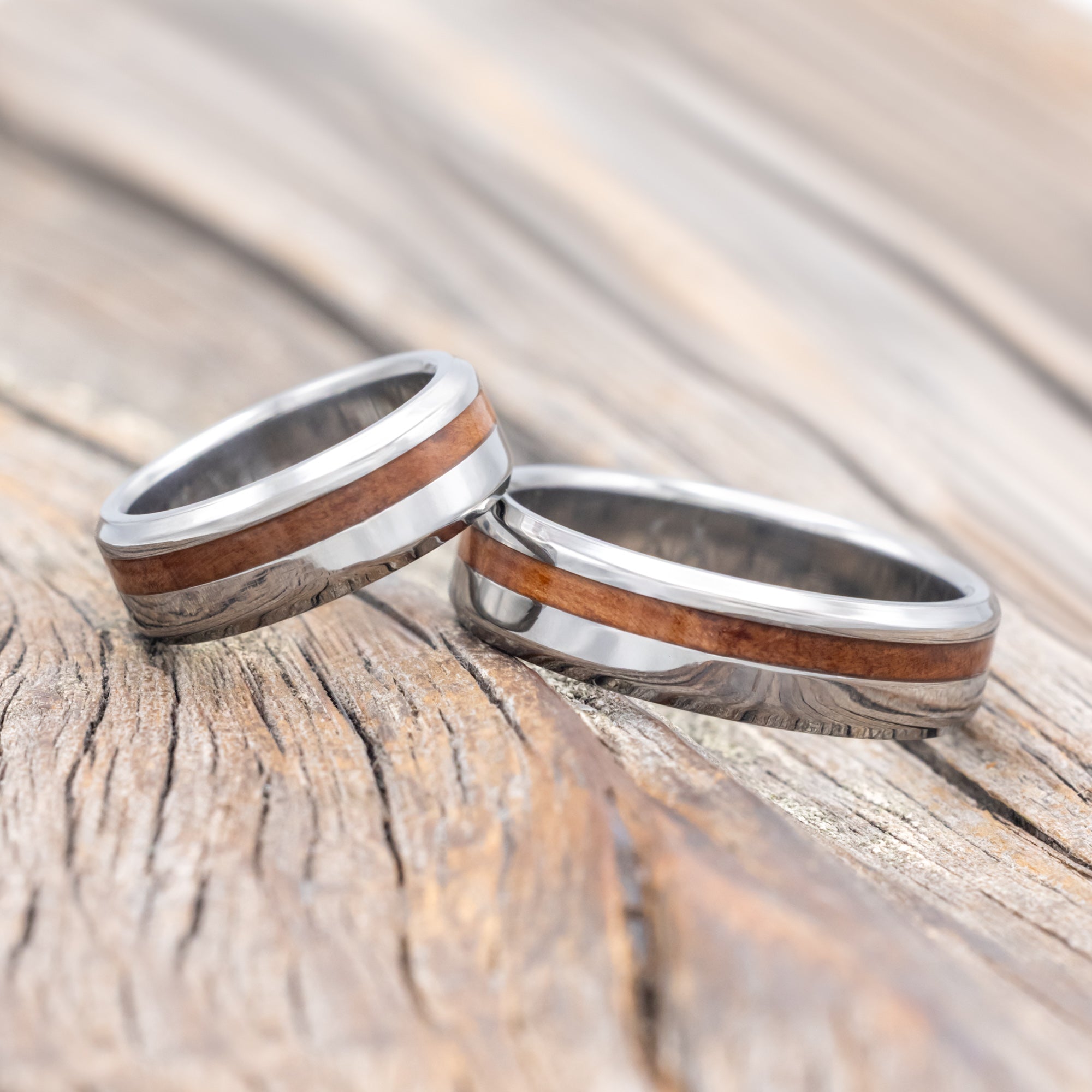 "VERTIGO" - REDWOOD WEDDING MATCHING SET-Staghead Designs