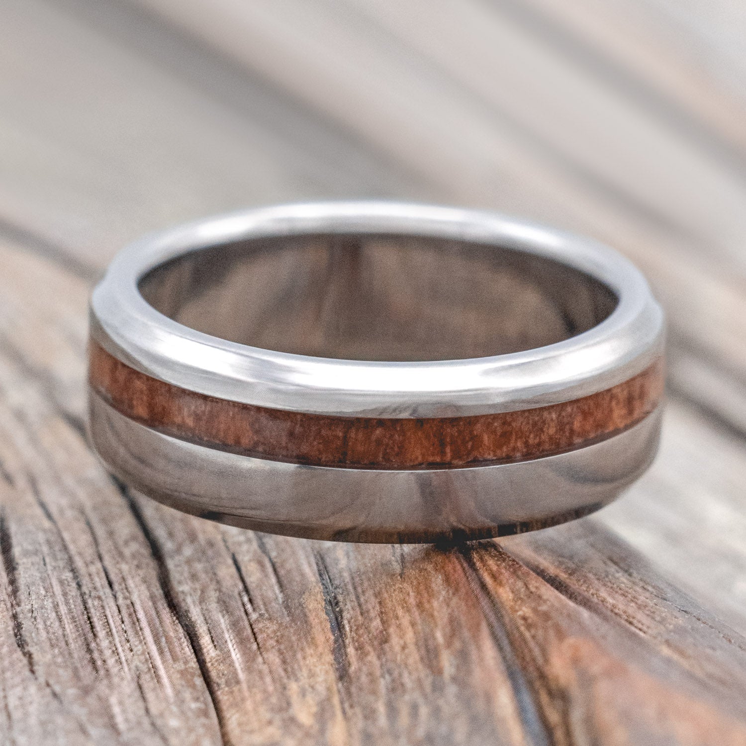 "VERTIGO" - REDWOOD WEDDING RING-Staghead Designs