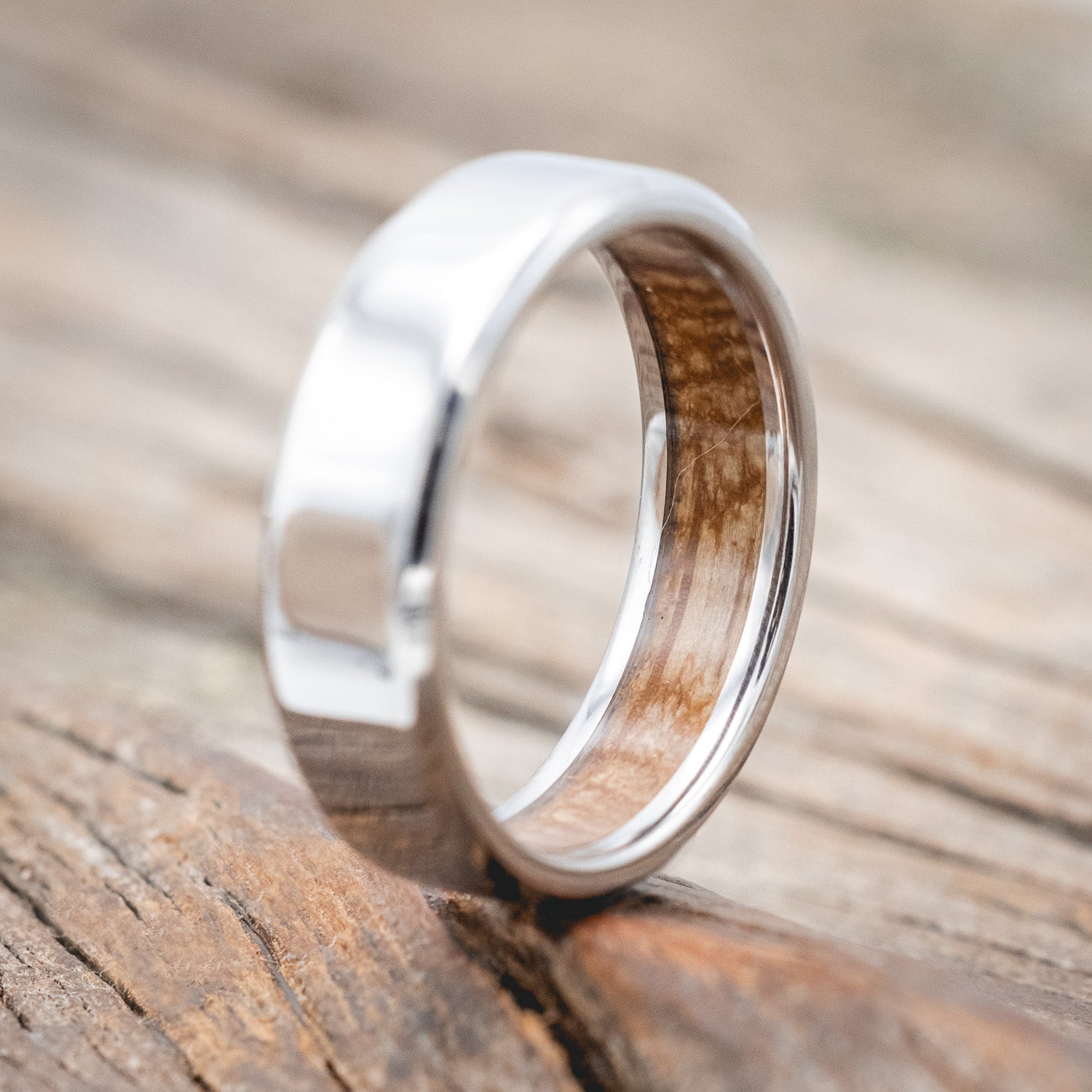 WHISKEY BARREL LINED WEDDING BAND-Staghead Designs