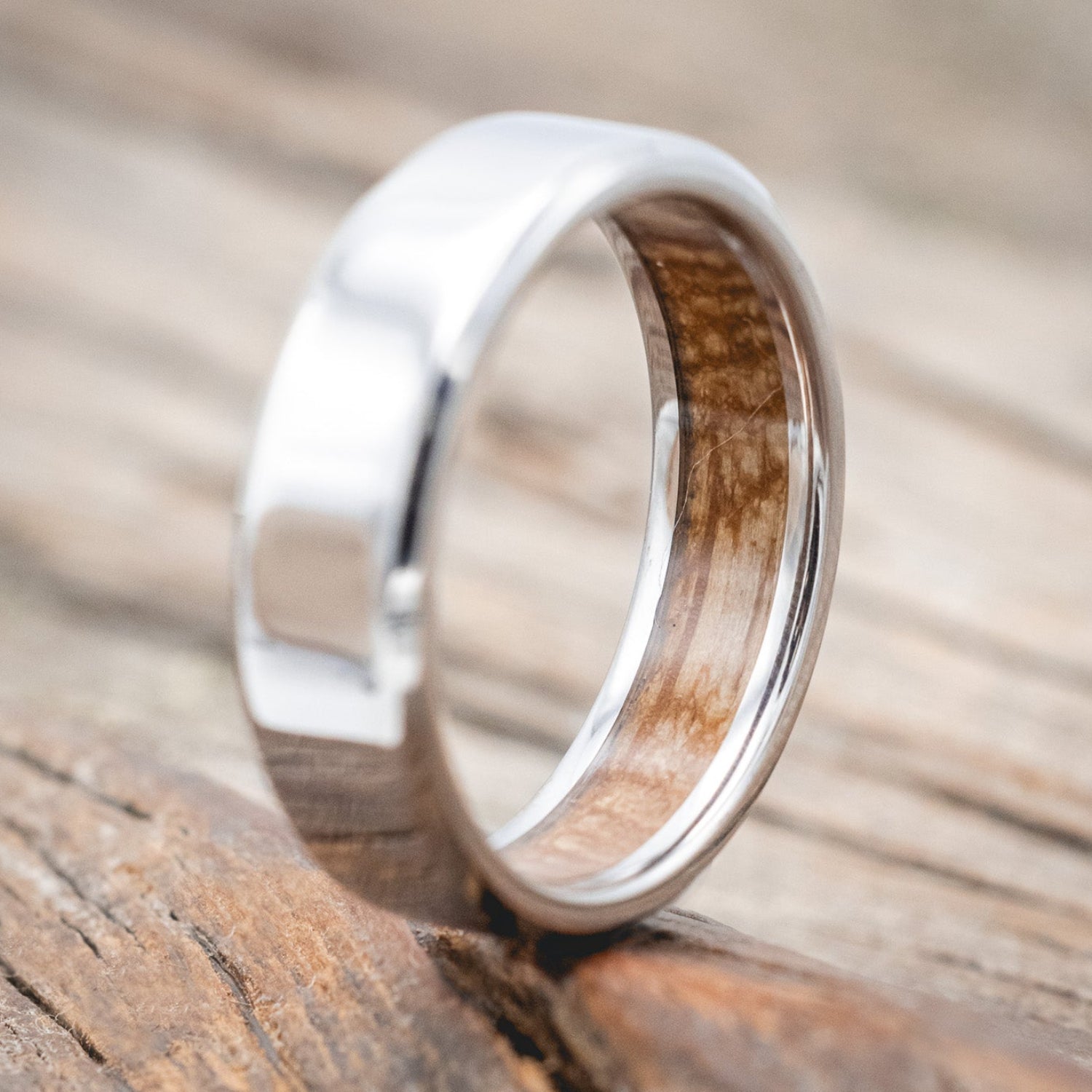 WHISKEY BARREL LINED WEDDING BAND-Staghead Designs