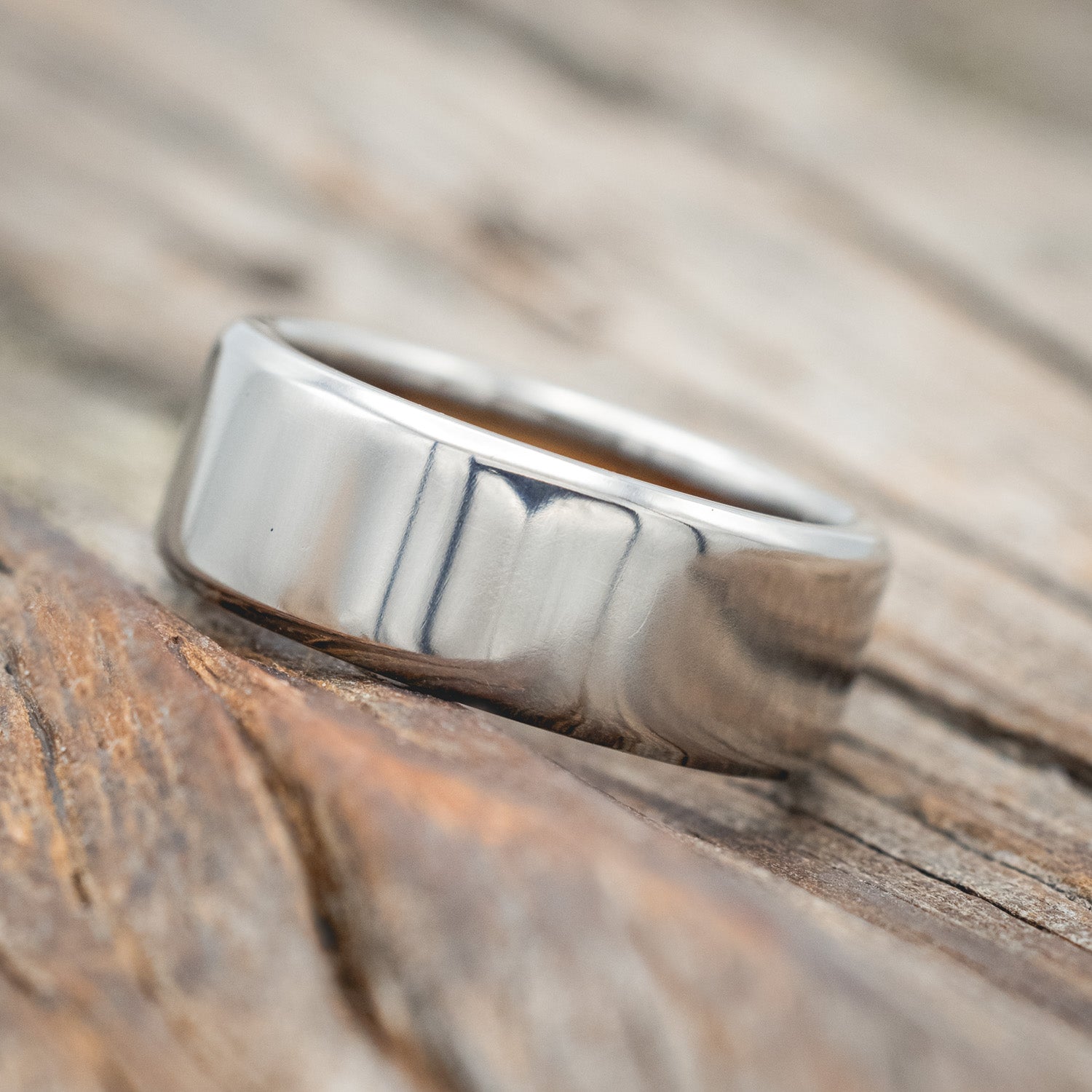"ARGOS" - WHISKEY BARREL OAK & LAPIS LAZULI LINED WEDDING BAND-Staghead Designs