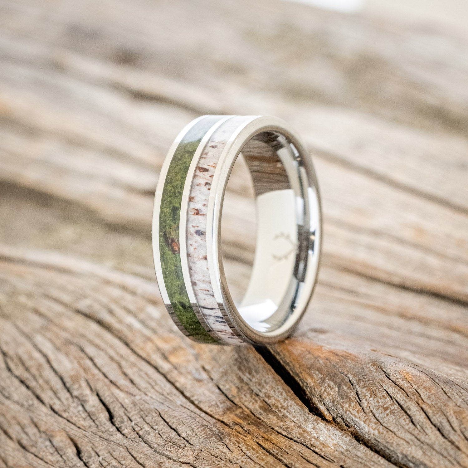 "DYAD" - MOSS & ANTLER WEDDING BAND-4