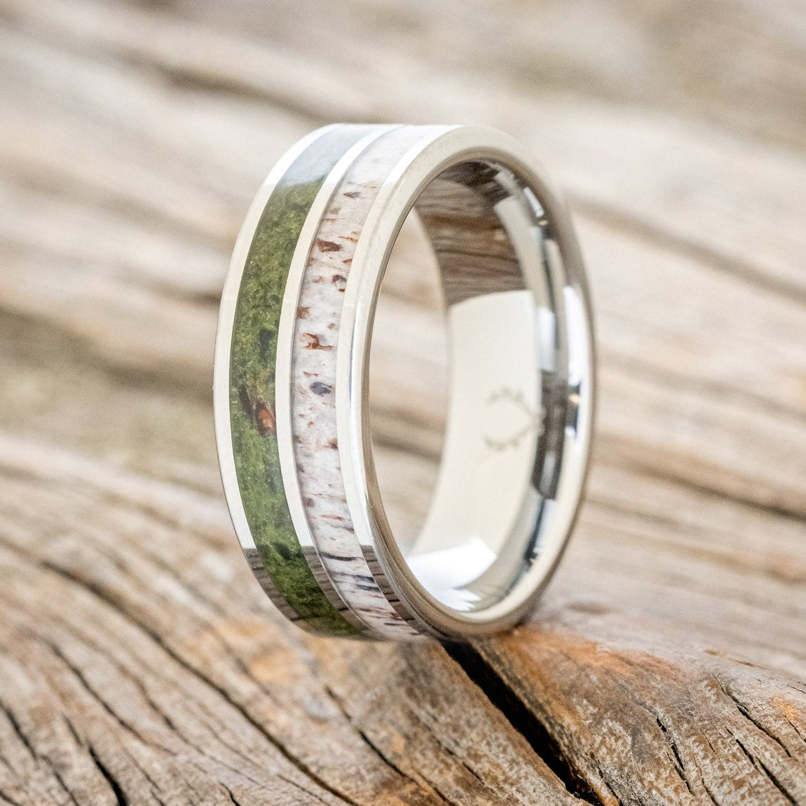 "DYAD" - MOSS & ANTLER WEDDING BAND-4