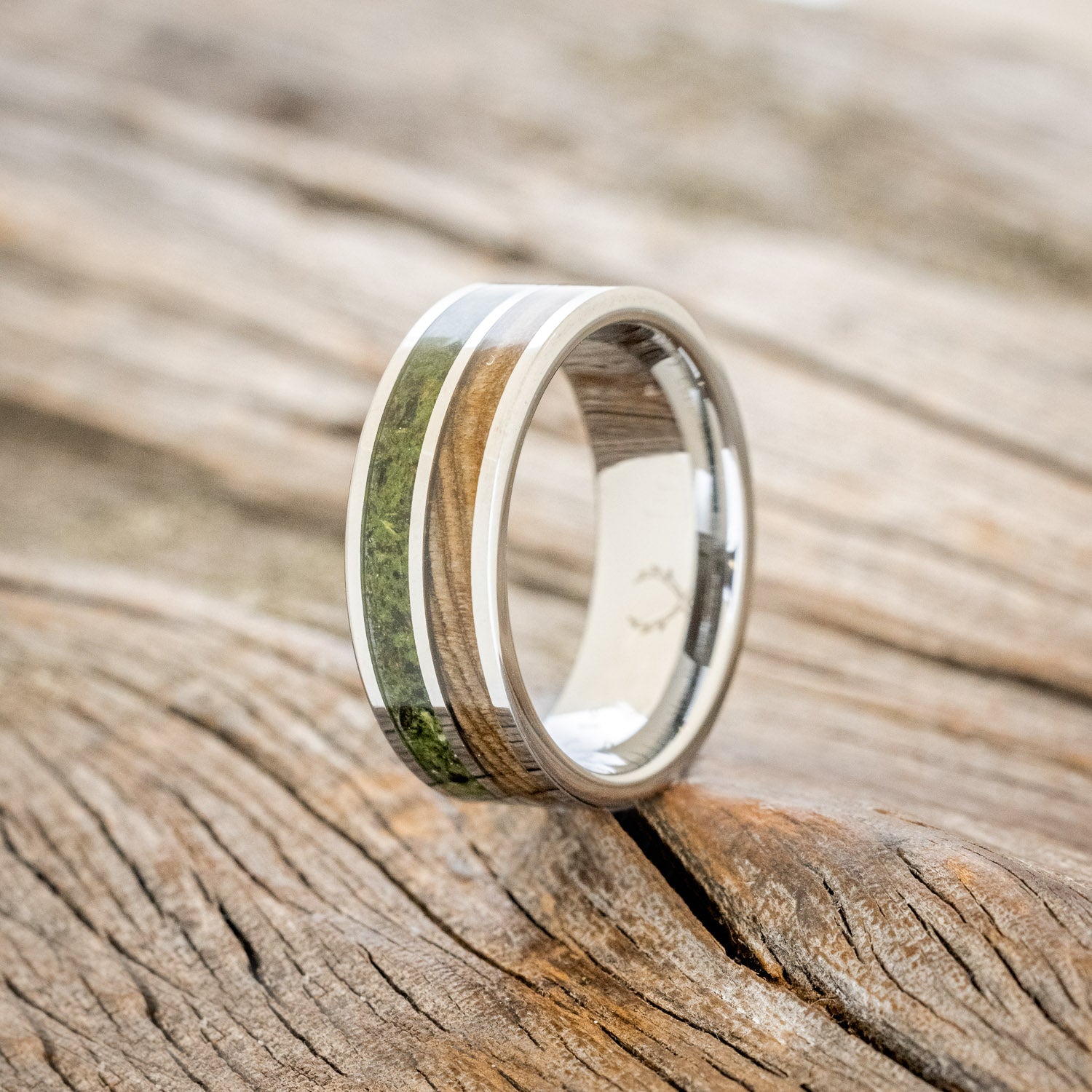 "DYAD" - MOSS & DRIFTWOOD WEDDING BAND-4