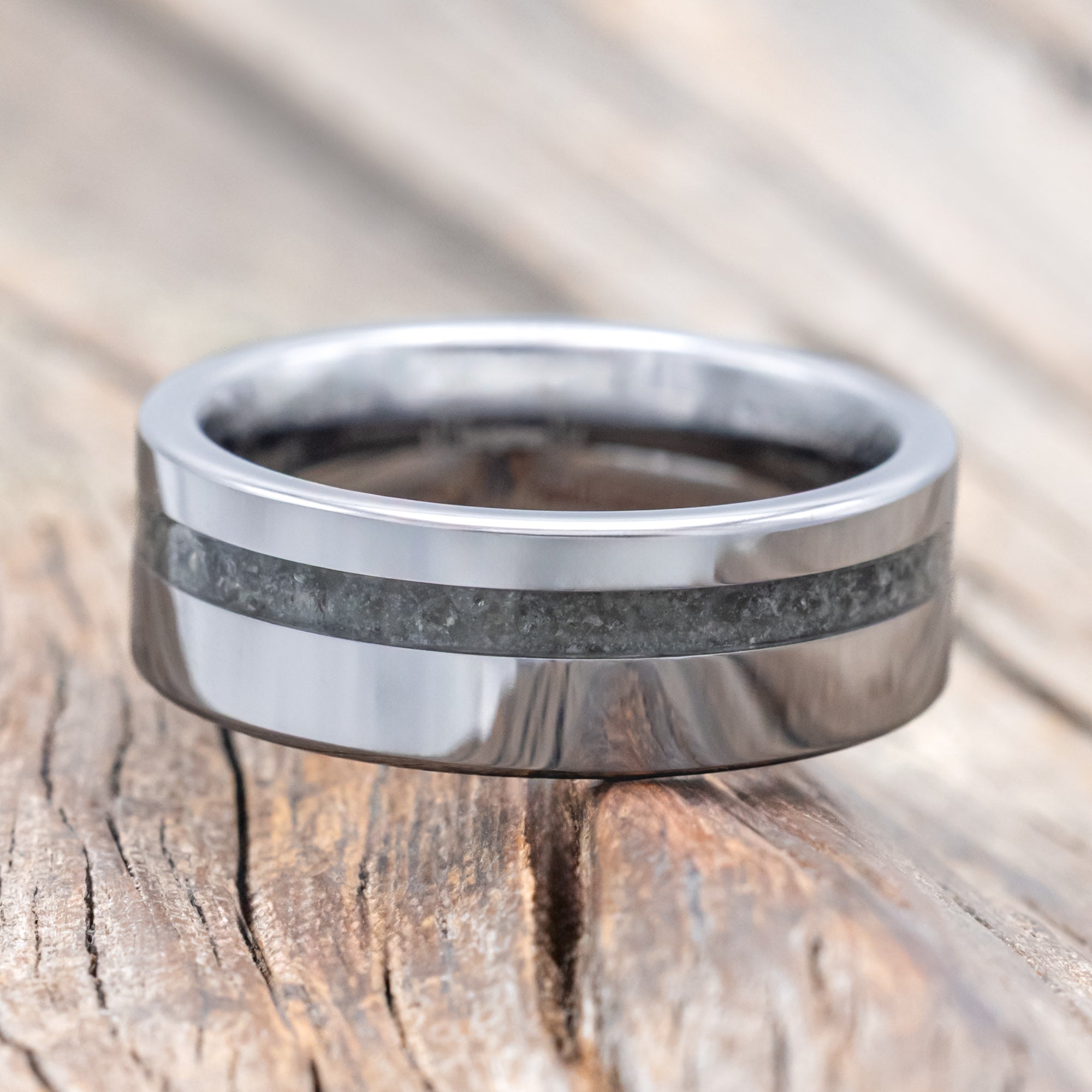 "VERTIGO" - MOLDAVITE WEDDING BAND-Staghead Designs