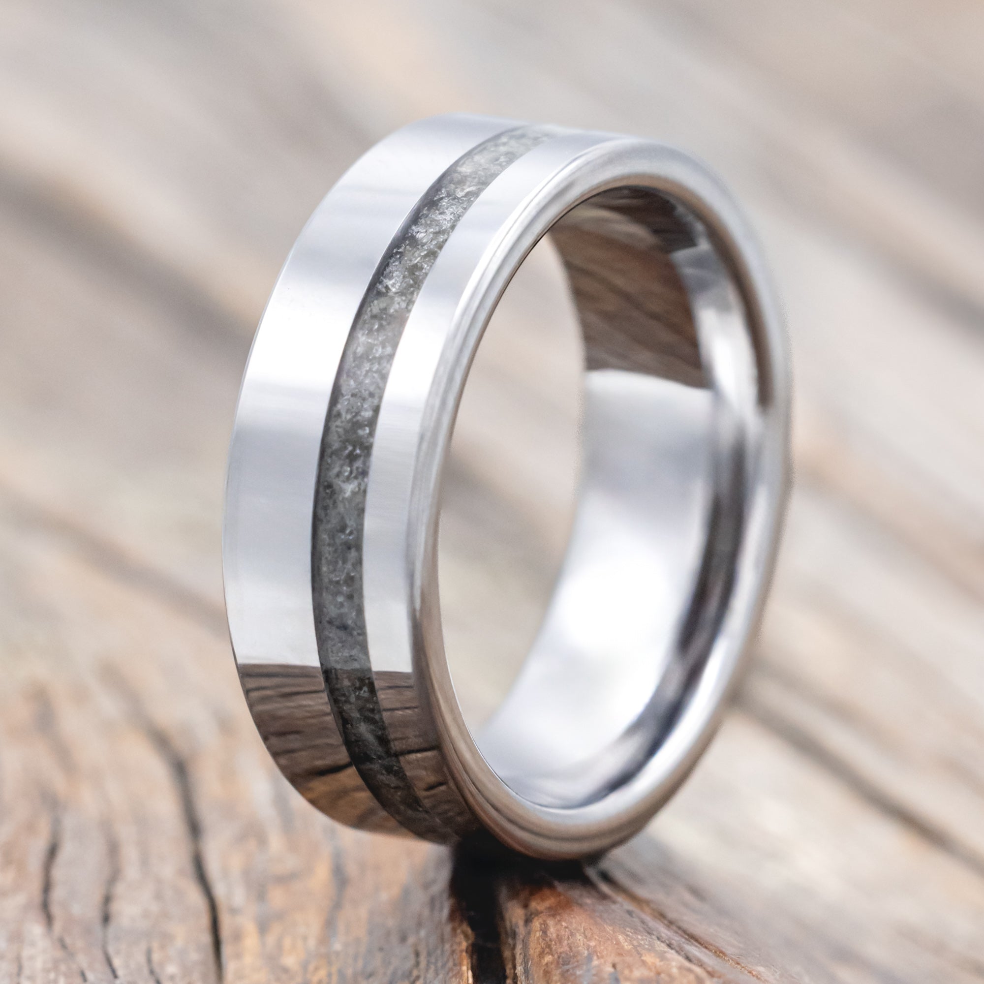 "VERTIGO" - MOLDAVITE WEDDING BAND-Staghead Designs