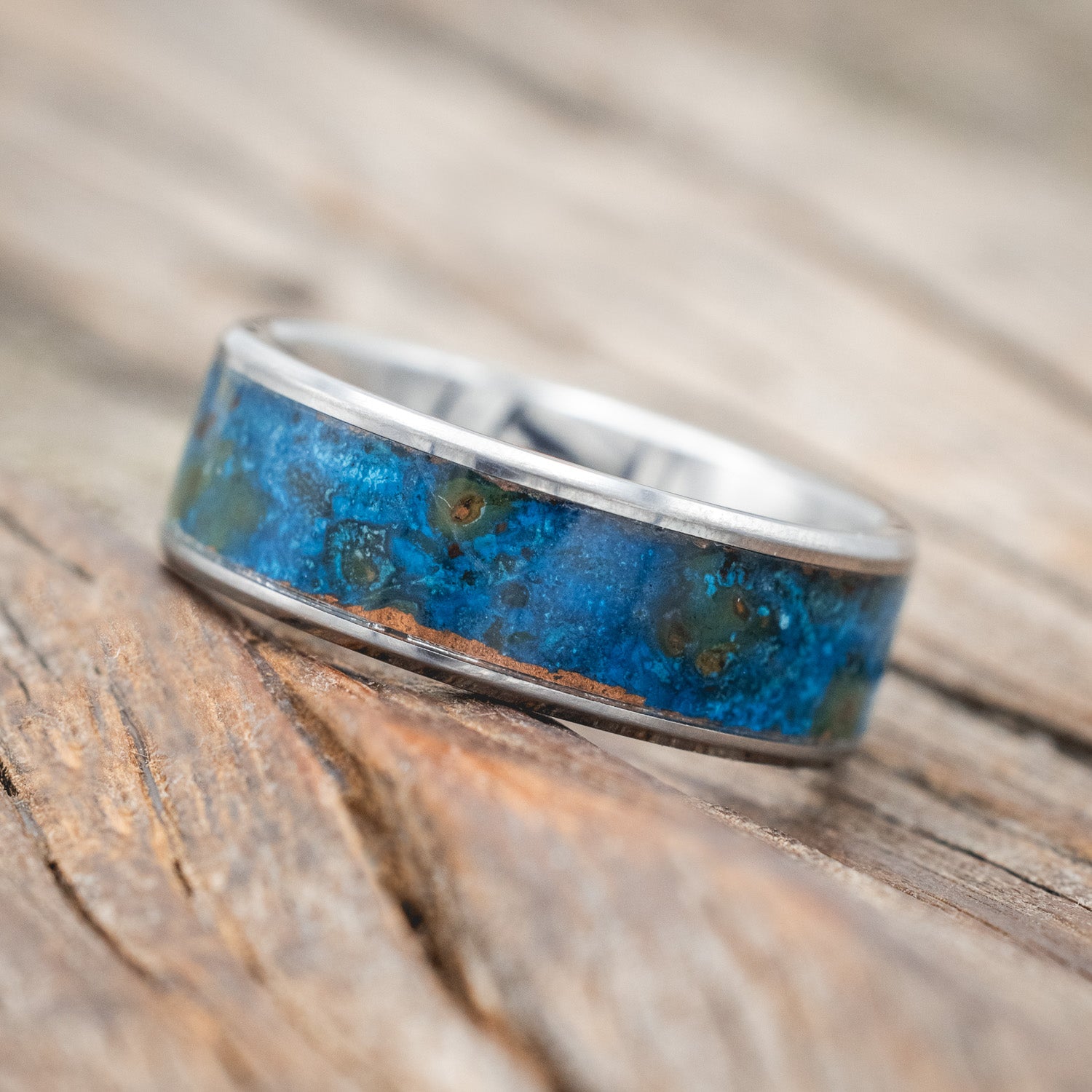 "RAINIER" - PATINA COPPER WEDDING BAND-Staghead Designs